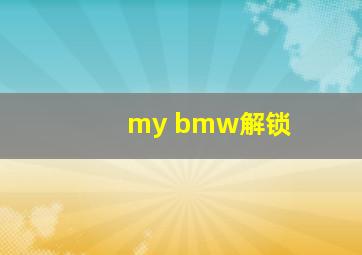 my bmw解锁